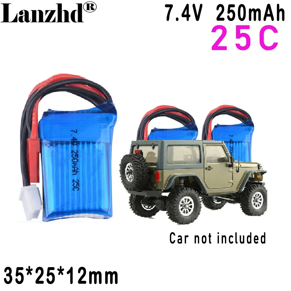 

Li battery 250mah 25C 7.4v For Orlando Hunter 1:35RC Remote Control climbing Car 2s Miniature mosquito Car Lithium battery