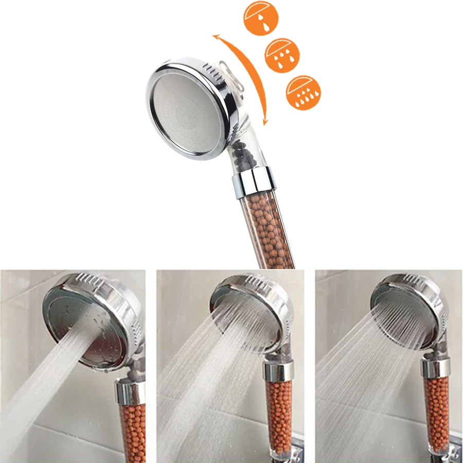 

High Pressure Shower Head Bathroom 3 Features Water Saving Handheld Shower Head Bathroom Accessories SPA Rainfall Filter Showers