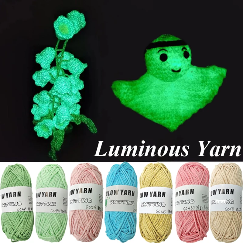 Functional Luminous Yarn Knitting Wool Yarn Glow In The Dark Luminous Cotton Yarn Crochet Sweater Hat Scarf Hand Knitting Tools