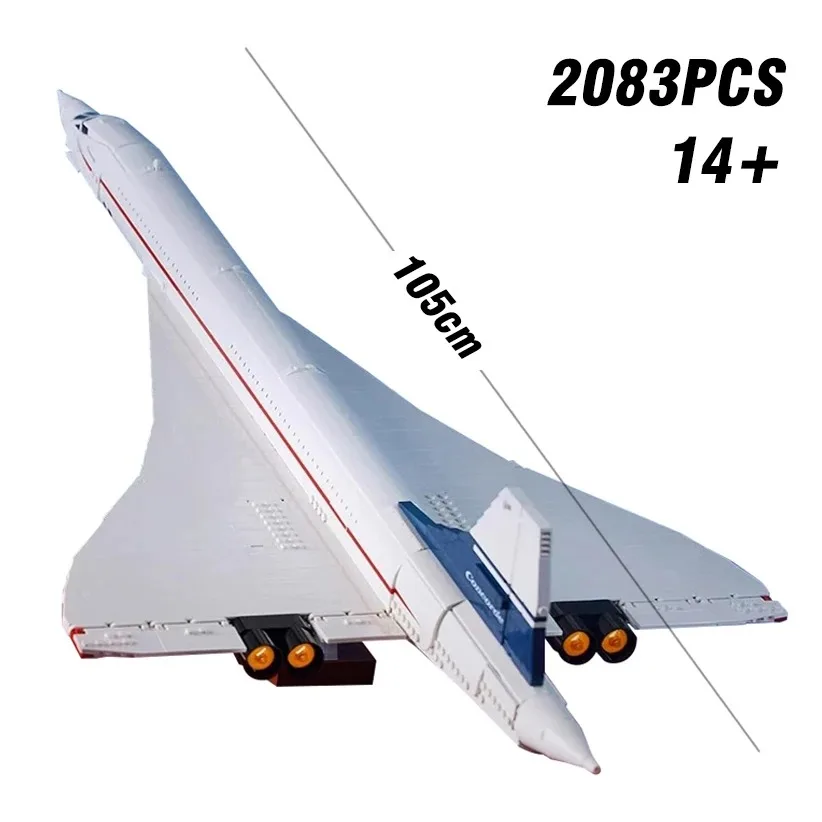 2083 pieces Airbus Concorde aircraft building blocks; decorative party supplies gift building blocks; adult birthday gift toys