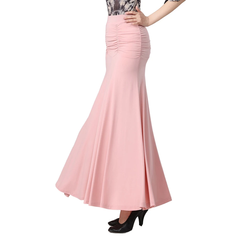 

Длинное платье для современного танца, стандартное соревнование, розовая женская темпераментная бальная юбка, юбка на бедрах для вальса, черная