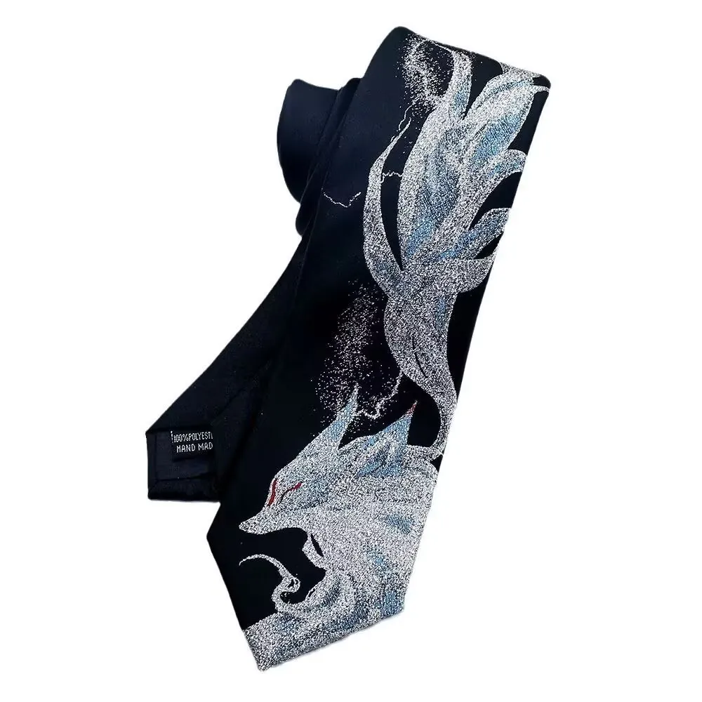 Modische Damen-Krawatte mit Blumenmuster für Erwachsene, 8 cm breit, Polyester, schmal geschnitten, für Hemden, Anzüge, Party-Accessoires, Retro-Kunst, Persönlichkeits-Krawatte – Detail 1