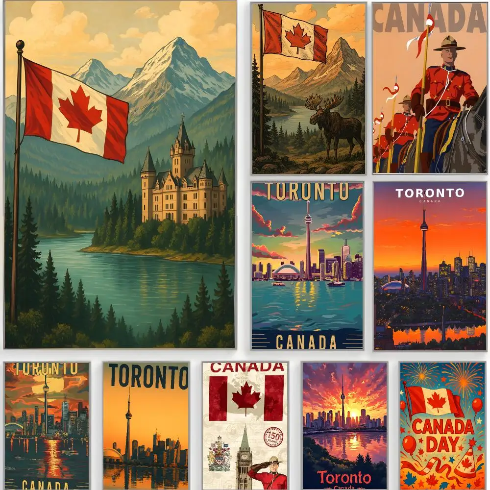 scenic landmark i-iconic canadian landmarks Poster Classic Wall Art  Home Decor  Peel and Stick Unframed