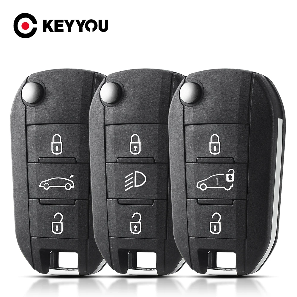 KEYYOU Auto Schlüssel Für Peugeot 208 2008 301 308 508 5008 RCZ Für Citroen C-Elysee C4-Kaktus scheinwerfer Mitte Fernbedienung Schlüssel Shell Fall