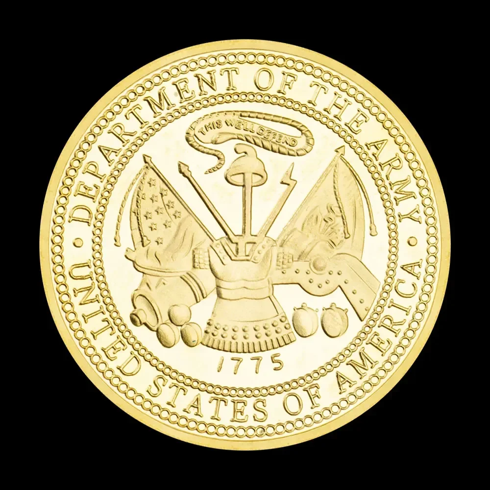 United States Army Special Forces Golden Plated Souvenir Coin Department of The Army Commemorative Gift Challenge Coin