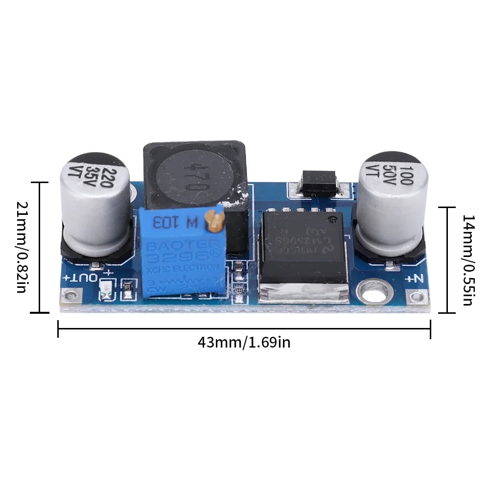 5-100PCS LM2596S DC-DC Step-down Power Supply Module 3A Adjustable Step-down Module LM2596S Voltage Regulator DC 1.25V-35V