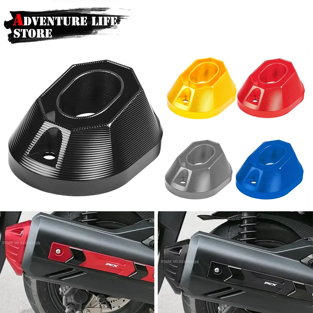 

Для Honda PCX125 PCX160 Vario160 мотоциклетная крышка выхлопной трубы, защита от столкновений, защитная алюминиевая крышка с ЧПУ, аксессуар