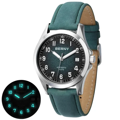 Imagen 2 del producto Reloj Automático BERNY para hombre Seagull ST2130, reloj de pulsera mecánico luminoso con zafiro resistente al agua 10ATM, reloj de lujo de marca superior para hombre