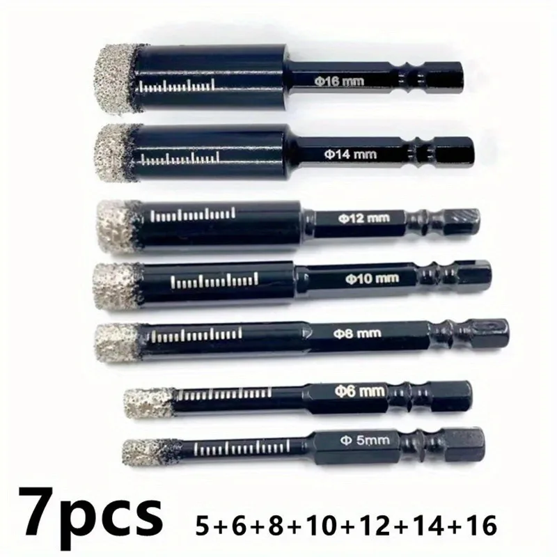 5-16mm Hexagonal Shank Brazed Dry Ceramic Tile Drill Bit Marble Granite Vitrified Tile Hole Opener Diamond Drill Bit Hole Saw