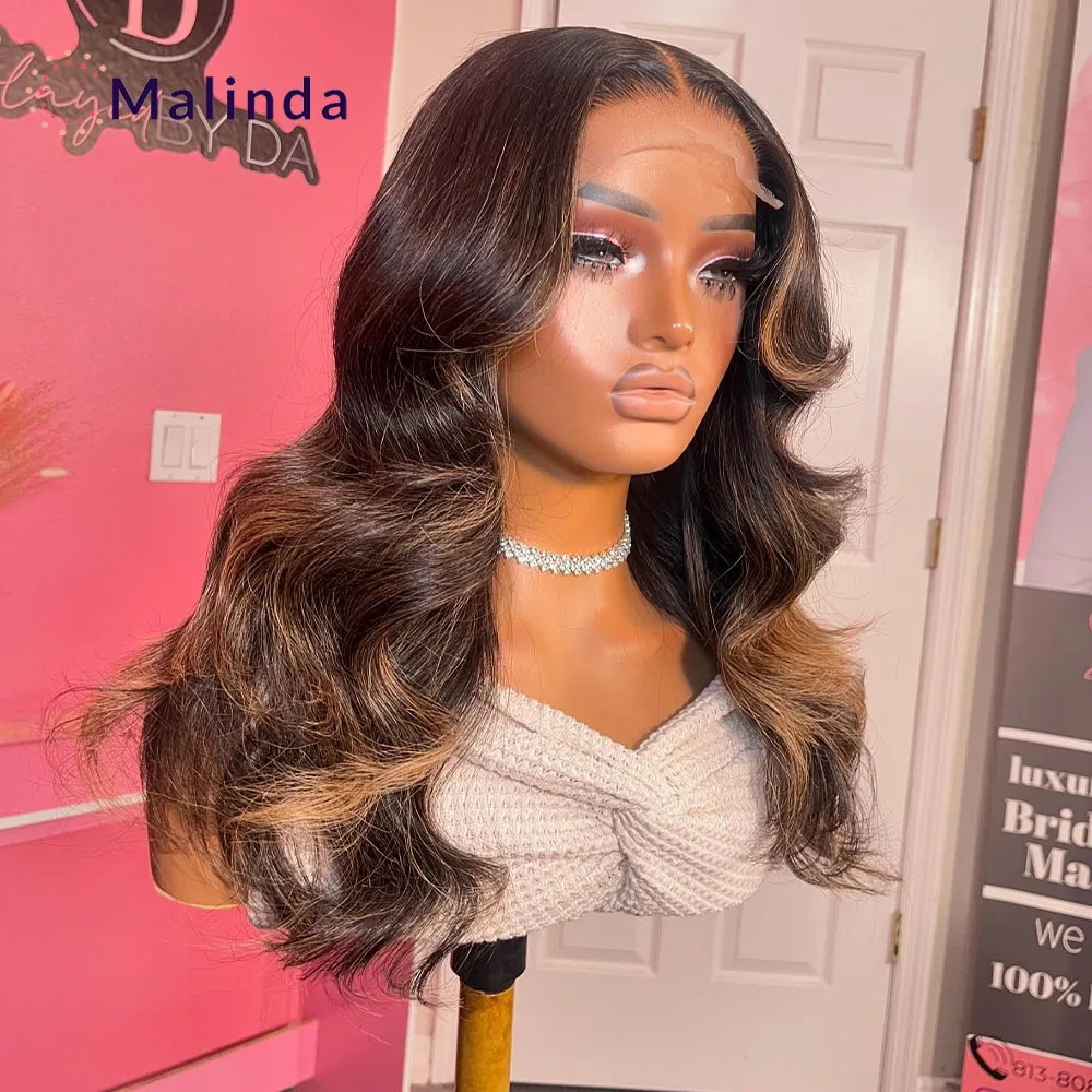 

Honey Blonde Body Wave Wig Ombre 1b 27 Colored Wig 13x4 Transparent Lace Front Glueless Human Hair Wig Pre plucked Ready To Wear