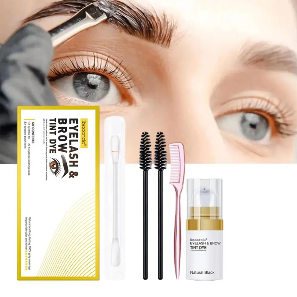 Eyelash and EyeblogugDye-Kit de embaupour sourcils, étanche, 15 minutes, maquillage rapide, colorant durable, outils longs en continu, amélioration de la embaupour sourcils, A4I8