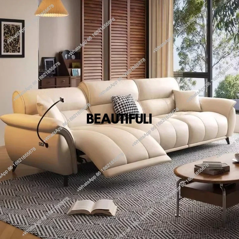 

H Роскошный современный сильный электрический диван Бежевый двухместный диван для квартиры Диван для гостиной Relax Designer Divano Soggiorno Furnitur