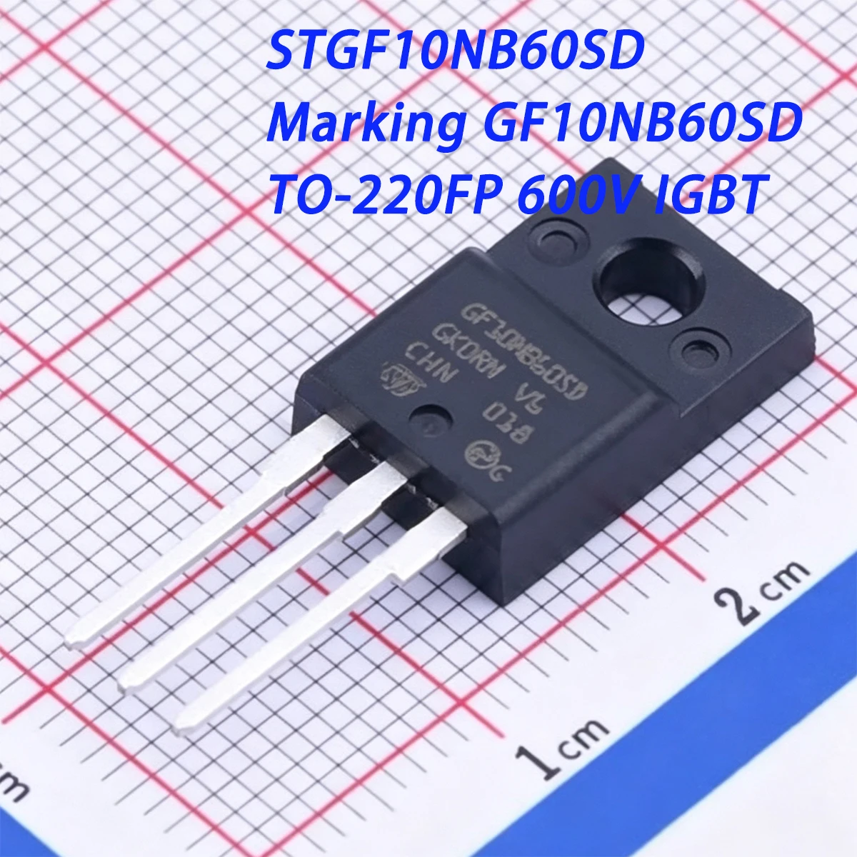 5PCS STGF10NB60SD Marking GF10NB60SD TO-220FP 600V IGBT 23A 25W NEW Original Low Drop IGBT with Fast Recovery Diode Transistor