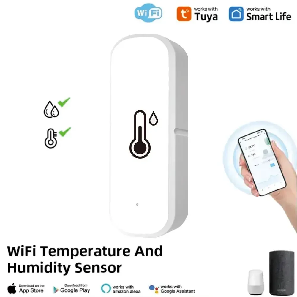 Tuya WiFi Smart Temperature And Humidity Sensor APP Remote Monitor For Smart Home var SmartLife WorkWith Alexa Google Assistant