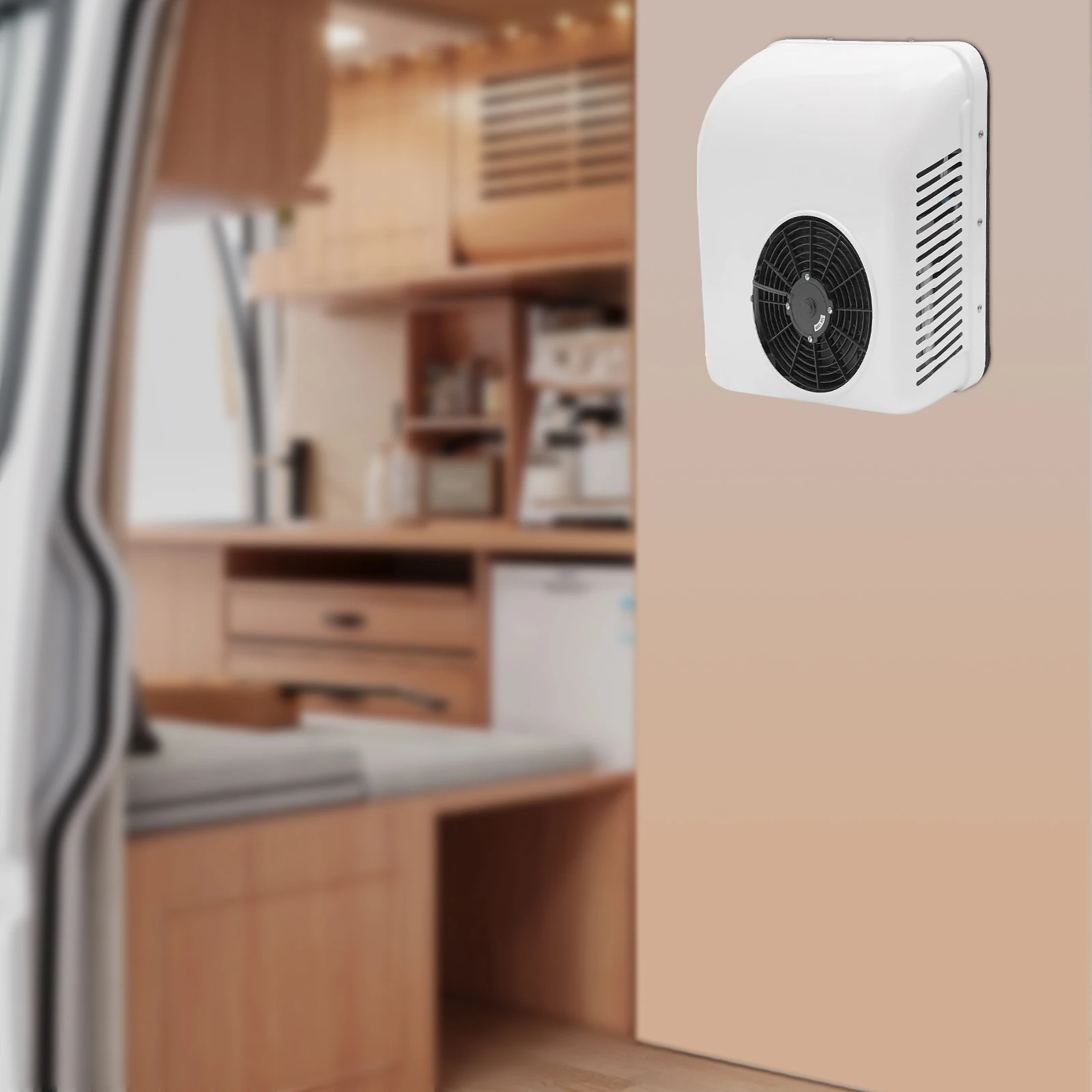 مكيف هواء 12 فولت RV 6000 وحدة حرارية بريطانية 750 وات وحدة تيار متردد على السطح مع تبريد تسخين لشاحنة تخييم متنقلة منخفضة 40 ديسيبل ضوضاء