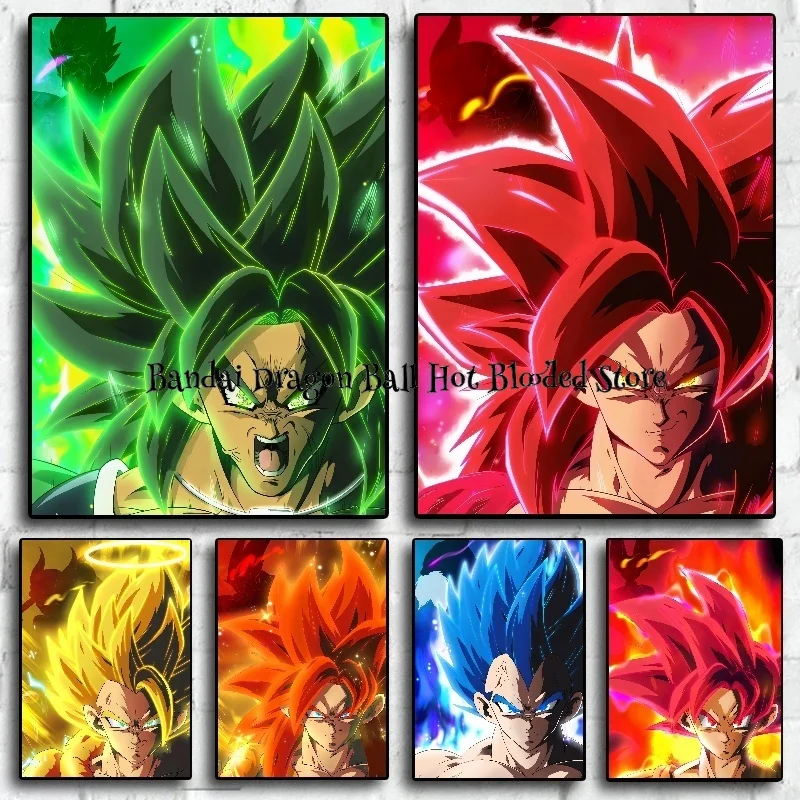 Dragon Ball Pictures Canvas Painting Japan Bandai Anime Super Saiyan Goku Classic Home Decor Bedroom Posters for Wall Gift