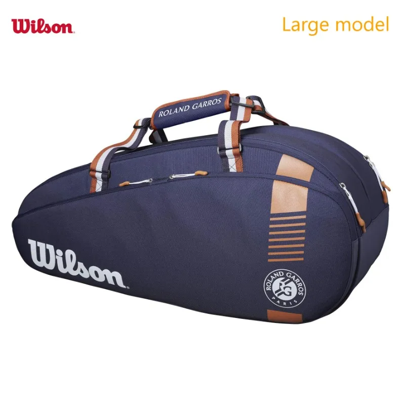 Wilson Roland Garros Tour 2023 Design Tennis Bag Team 3-6 PK Navy Lightweight Tennis Racket Bag with Shoes Pocket