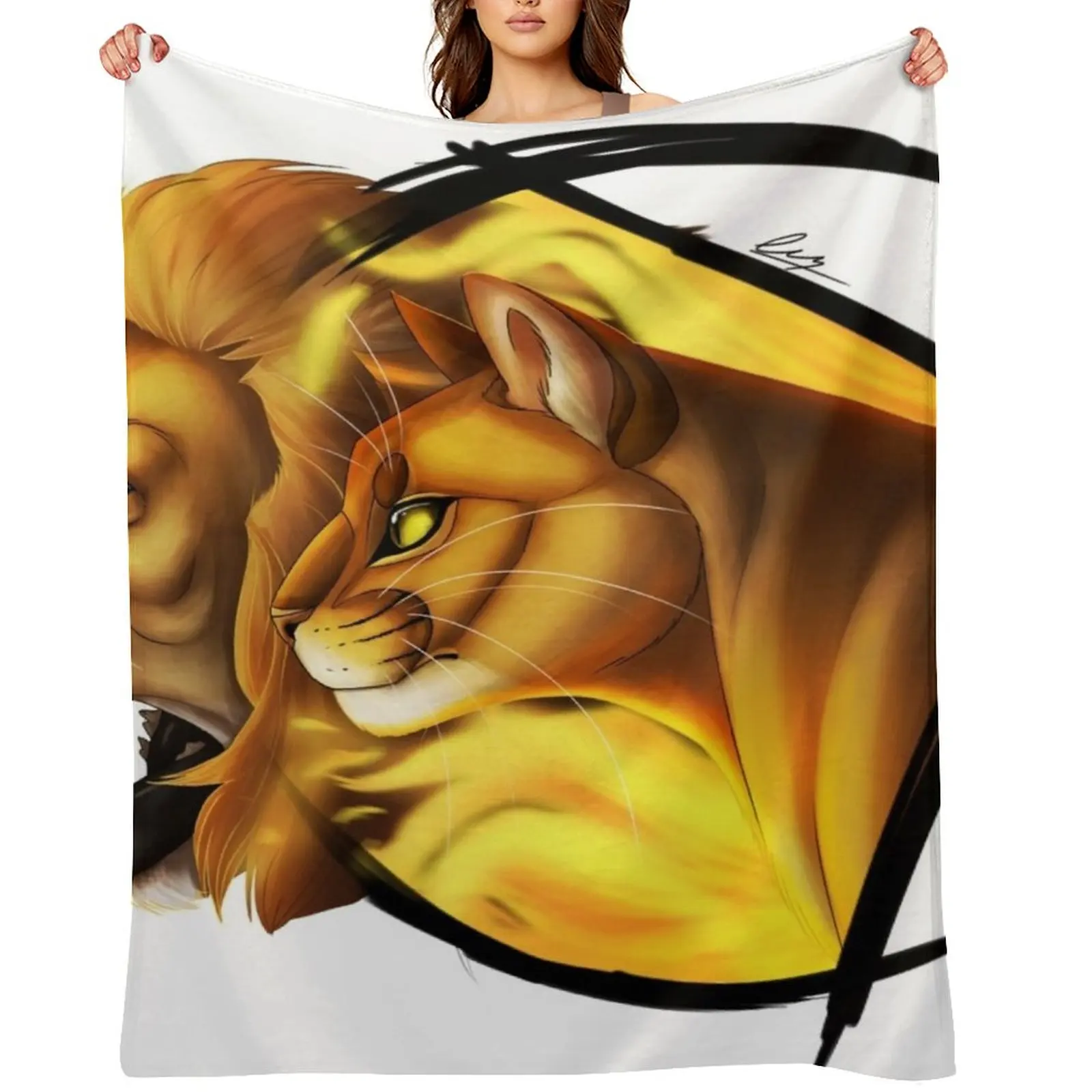 

Warrior Cats: Firestar Throw Blanket Flannel Softest Sofa Quilt Retros Blankets