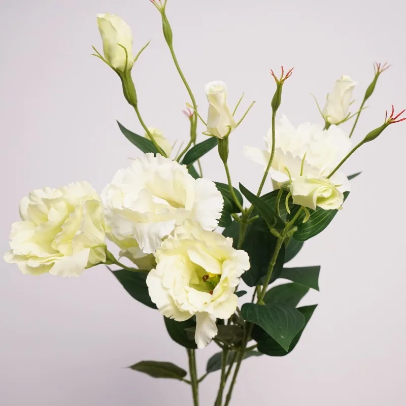 5er Packung simulierter Lisianthus Kunstblumen Weihnachten Wohnkultur Straße Blumen fotografie Requisiten Garten Hochzeit Dekoration – Detail 7