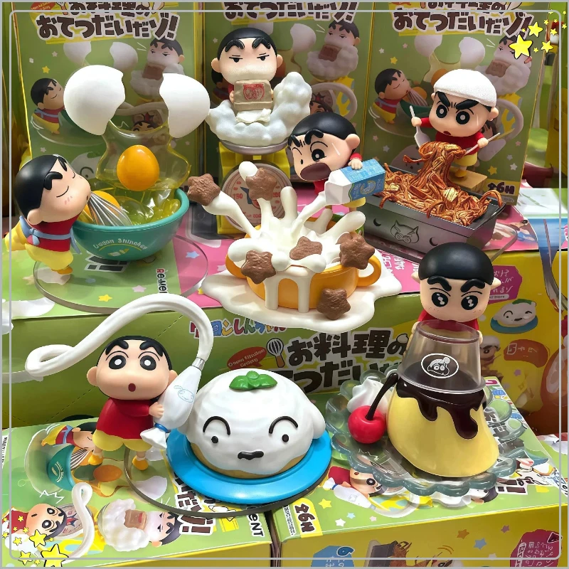 

Shin-Chan Cooking Time Cuisine Series Trendy Play Blind Box Cute Cartoon Desktop Decoration Anime Character Collection Toy Gift