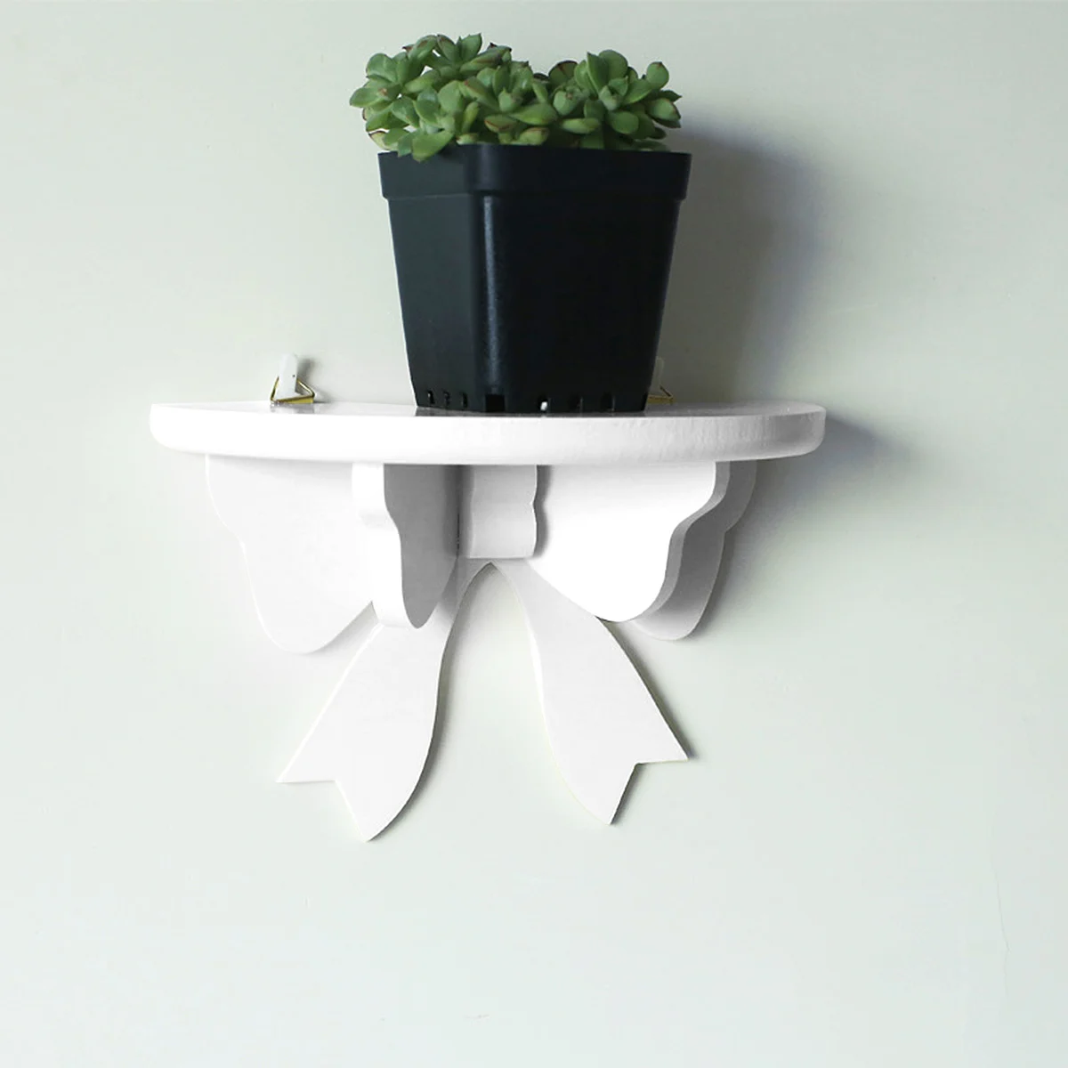 

Wall Mount Shelf Butterfly Storage Rack Bookshelf Rotating Semicircle Holder Picture Wooden