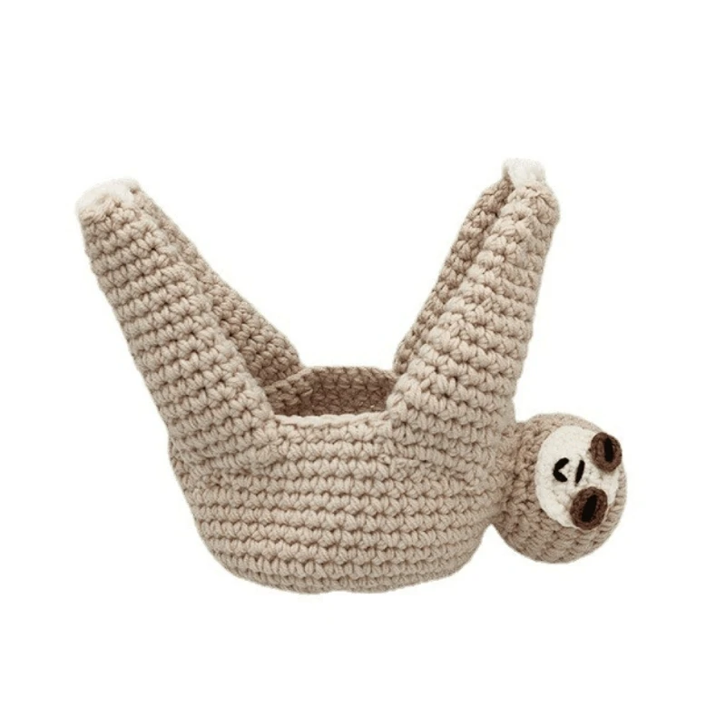 Plant Holder Novelty Planter Basket Elegant Knitted Sloths Ornament for Home