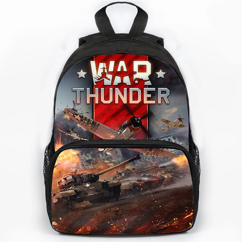 

16 Inch War Thunder Backpack for Teenager Large Bookbag Fighter Tank 3D Print School Bags High Quality Backpack Students Daypack