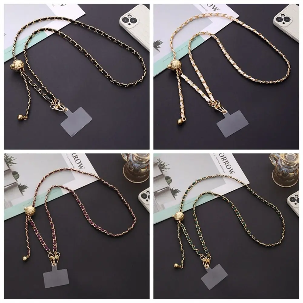 Long Phone Straps Anti-lost Crossbody Phone Chain PU Leather Metal Phone Case Hanging Luxury Long Phone Neck Straps Girl Ladies