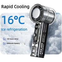 2025 New Semiconductor Refrigeration High-speed Handheld Electric Fan 3000mAh USB Portable Rechargeable Outdoor Small Fan