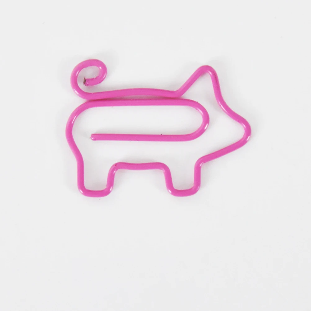 

100 Pcs Easy to Attach Paper Clips Pig Lovers Gifts Office Supplies Animal Charming Desk Accessories Paperclips Shaped