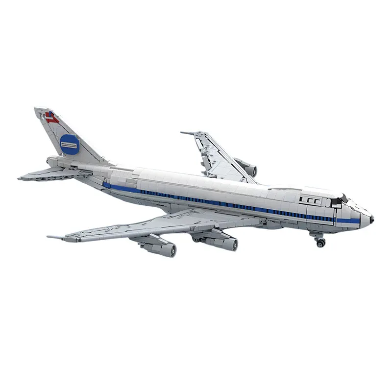 MOC Flugzeug 747-100 Dekoration Klassisches Verkehrsflugzeug Bausteine Stadt-Verkehrsflugzeug Bausteine Transportspielzeug für Erwachsenengeschenke – Detail 3