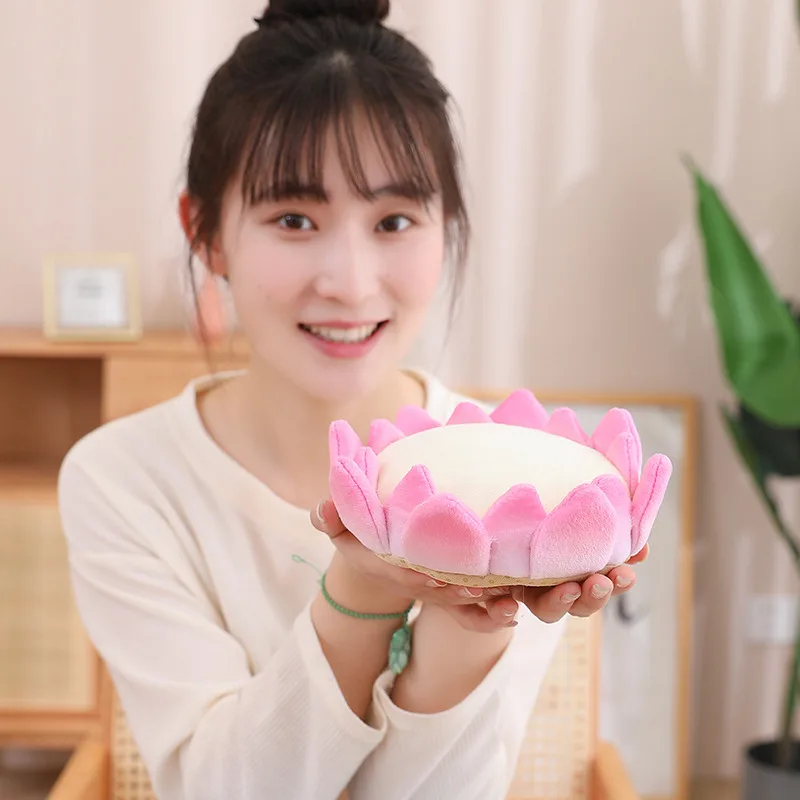20 ~ 80cm rosa Lotusblume Sitzkissen Stoff Punkt rutsch fest Sommer cool Innen boden Plüsch Kissen Pflanze Dekor Plüsch peluche