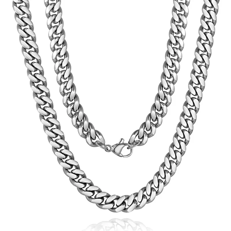 1 pcs Width 3.6mm-9mm Cuban Link Chains for Men Stainless Steel Boys Chain Chunky Necklace Bracelet 8 - 40 Inches Dropshipping