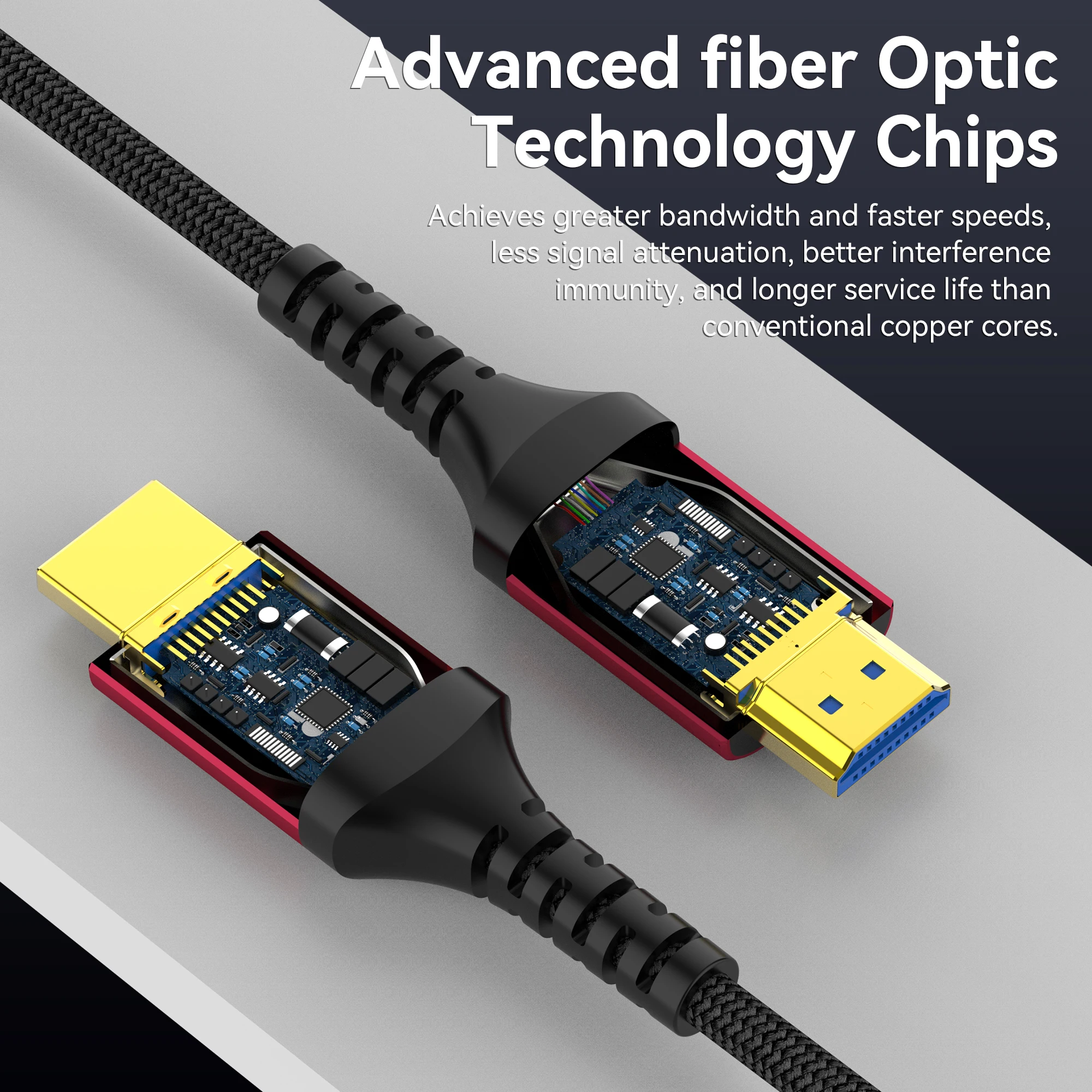 Long 10M 15M 20M 30M 8K HDMI Fiber Optic Cables,hdmi 2.1 8K60hz 4K120 144hz,48Gbps UHD Compatible for PS5 PS4 Xbox RTX3080 3090