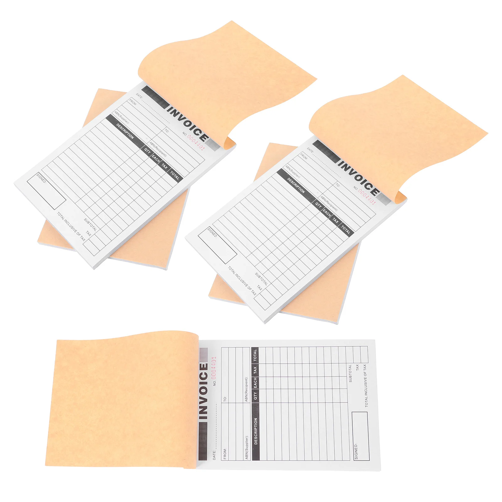 5Pcs Delivery Note Book with Built-in Writing Board Two Part Invoice Receipt for Small Business Memo Duplicate Order Record