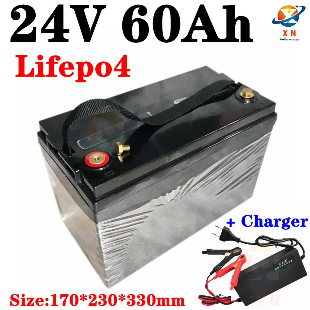 24V 60AH Lifepo4 battery 60Ah battery 8s BMS for inverter RV EV solar panel Security equipment Tourist boat +10A Charger