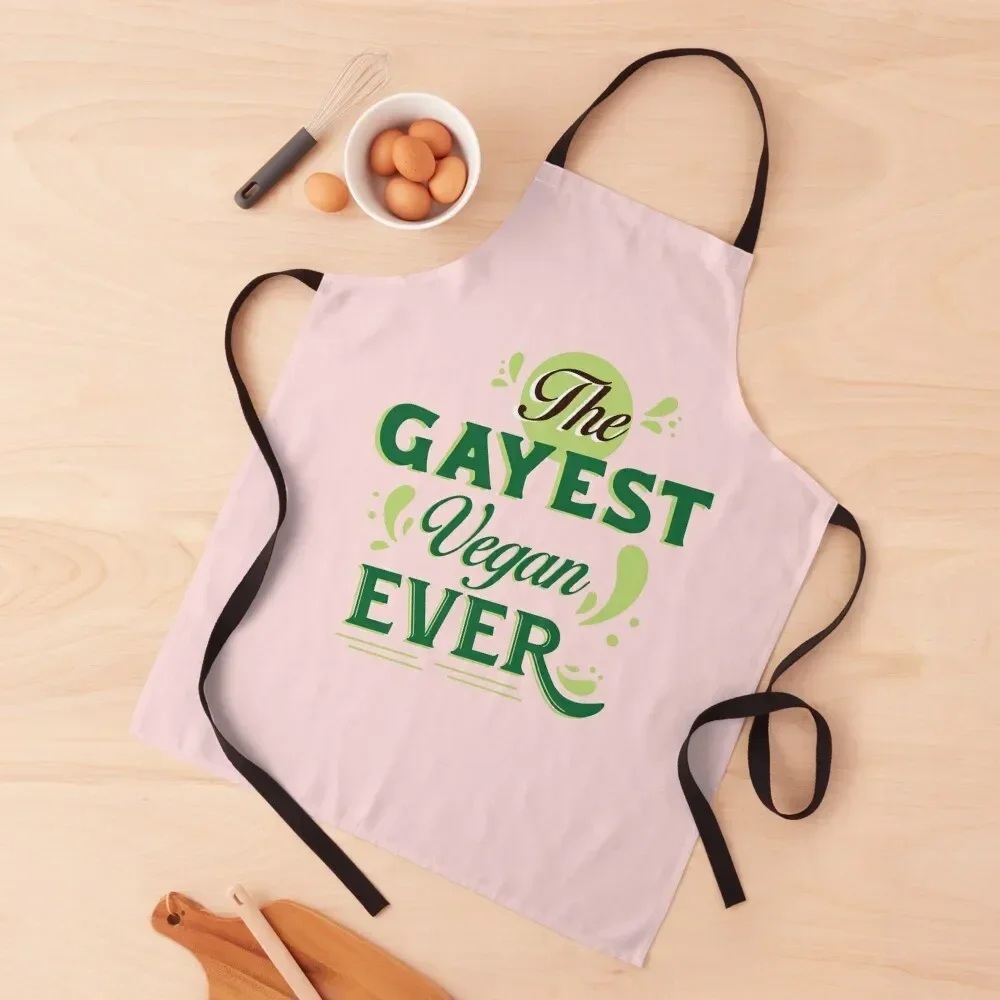 The Gayest Vegan Ever Apron Women's Dress New year's Utensils For Kitchen restaurant accessories Apron