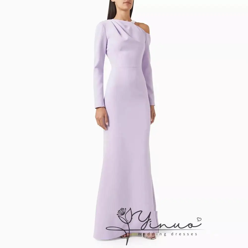 Gaun Prom Kustom 2025 Gaun Pesta Pernikahan Panjang فساتين سهرة dengan Lengan Panjang Formal Koktail yang Dihiasi Kristal