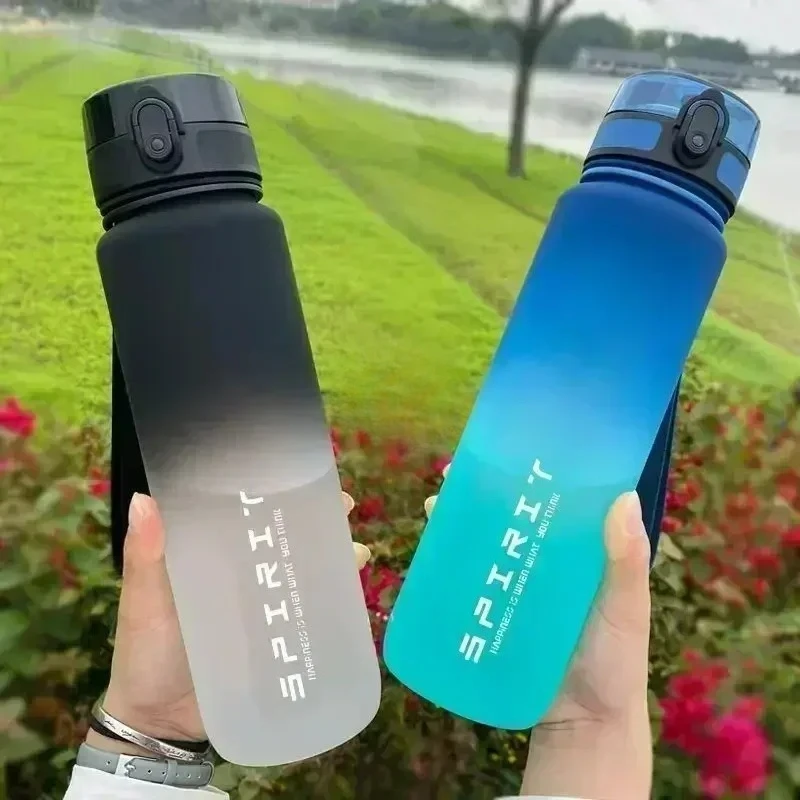 

0.5/1 Liter Large Capacity Sports Water Bottle Leak Proof Colorful Plastic Cup Drinking Outdoor Travel Portable Gym Fitness Jugs