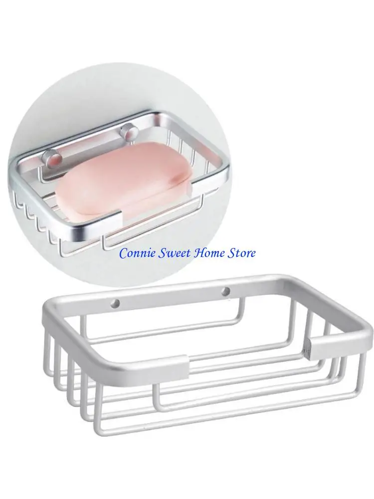 LXAF Aluminum Space Wall Mounted Bathroom Bath Hook Soap Holder Soap Basket