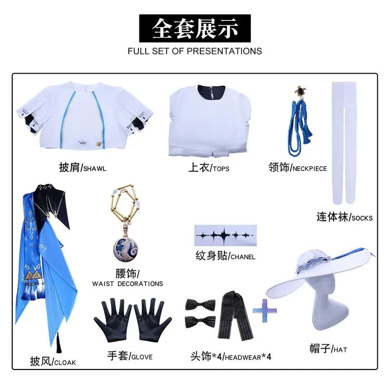 Phoebe Cosplay Game Wuthering Waves Costume Wig Cos Woman Dress Suit mj:3