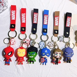 The Marvel Disney Keychain Women Anime Iron Man Hulk Keyring Girl Cartoon Captain America Super Hero Key Chain Kids Student Gift