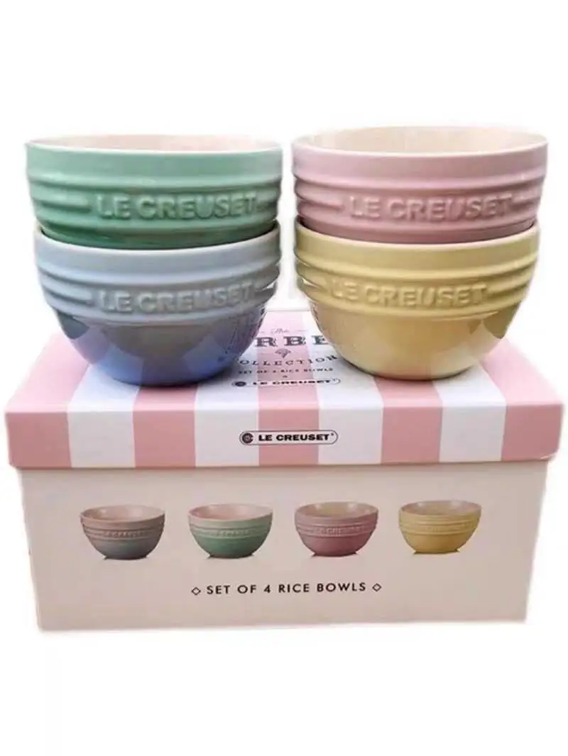 Le Creuset Cool Color Small Bowl Multicolor Rice Soup Bowl for Babies Breakfast Children 10cm Diameter Ceramic Dishwasher Safe