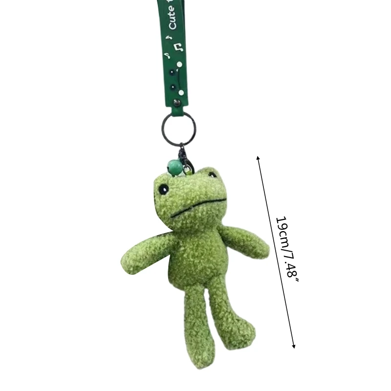 E9lb único verde para sapo chaveiro pelúcia desenhos animados engraçado decoração para boneca chaveiros chaves do carro