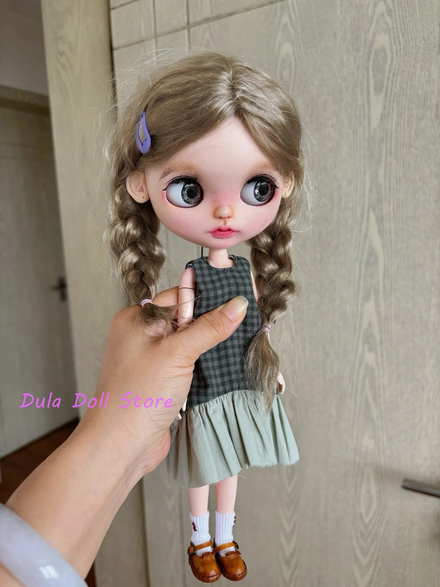 

Dula Doll Clothes Dress Dark green slanted hem sleeveless dress Blythe Qbaby ob24 ob22 Azone Licca ICY JerryB 1/6 Doll