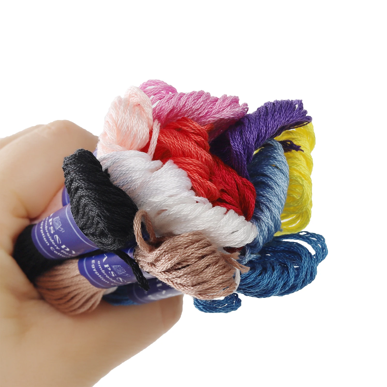 Rhapsody Egyptian Cotton Embroidery Floss DMC Quality 12 Colors Box Double Mercerized Cross Stitch Thread 8 Meter Long Skein