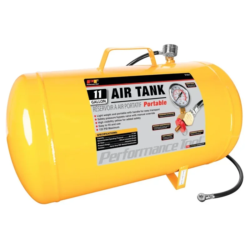 W10011 Hi-viz 11-Gallon Horizontal Portable Tank With Tire Chuck , Yellow