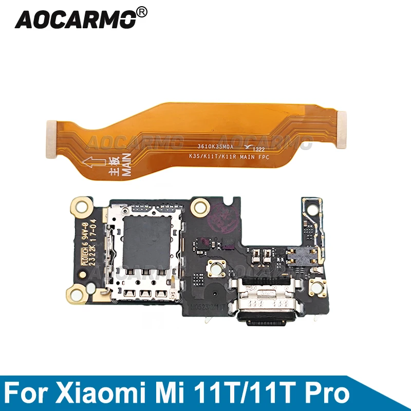 

Aocarmo для Xiaomi 11T Pro Mi 11T USB зарядное устройство док-станция гибкий и основной разъем материнской платы гибкий кабель