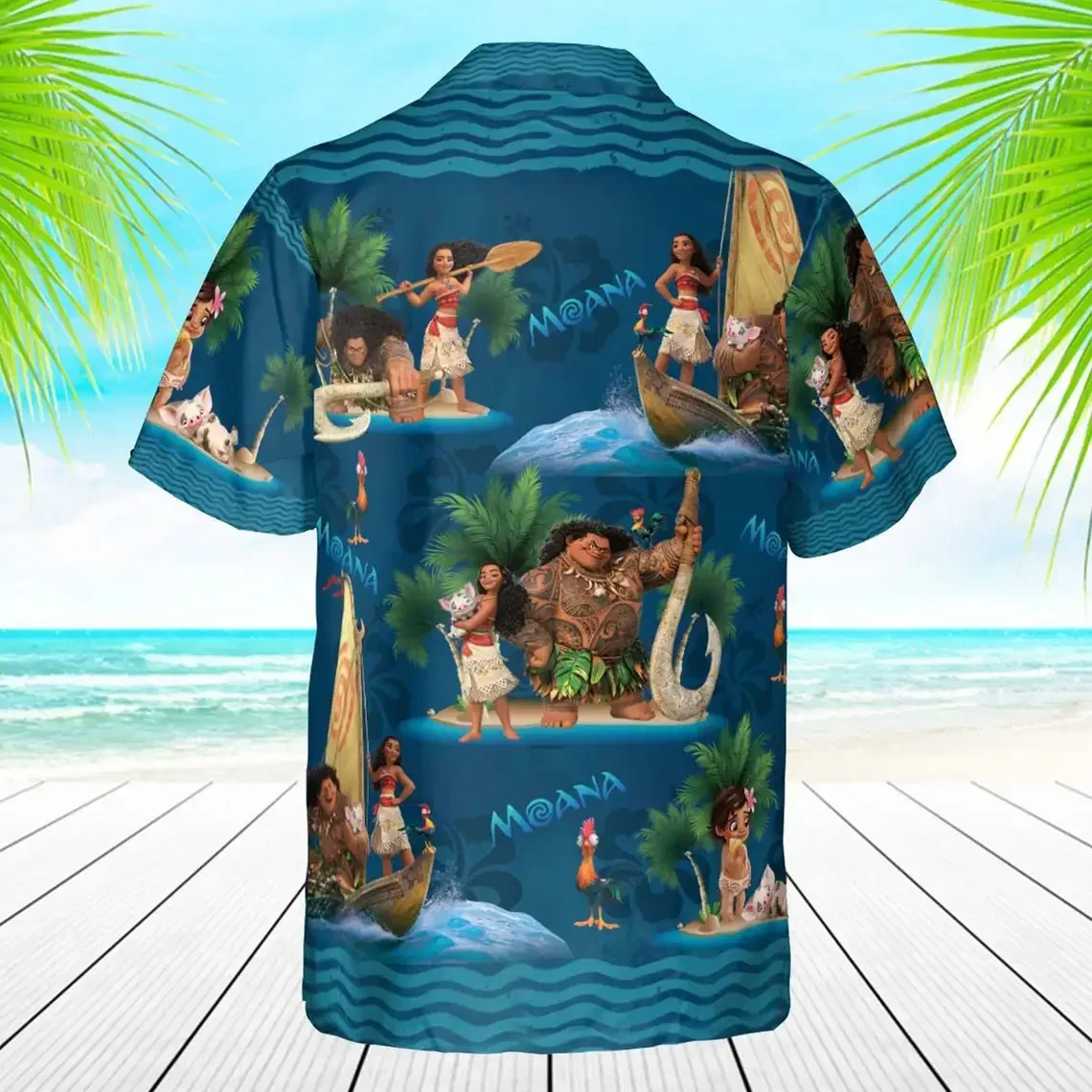 2024 Moana And Maui Hawaiian Shirt Disneyland Trip Hawaiian Shirt Disney Vacation Holiday Hawaiian Beach Short Sleeve Shirt