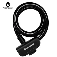 WEST BIKING Bicycle Cable Lock Outdoor Cycling Anti-theft Lock With Keys Steel Wire Security Bike Accessories 1.2M Bicycle Lock